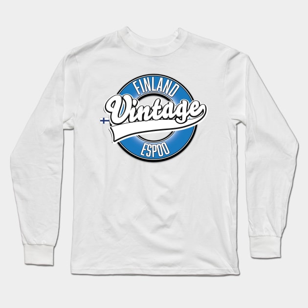 Espoo final vintage style logo Long Sleeve T-Shirt by nickemporium1